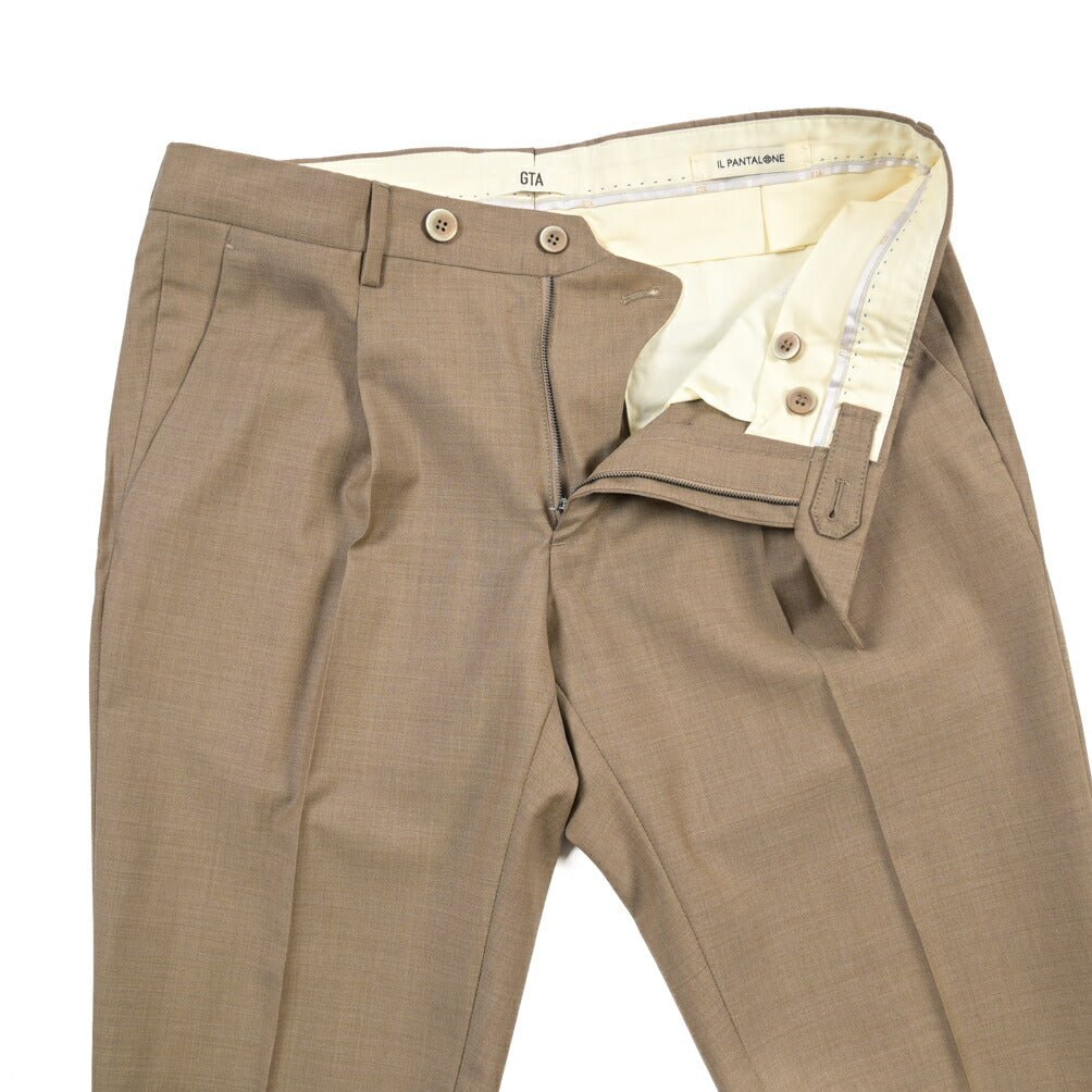 SALE｜GTA “772 L” ウール100% ワンタックスラックス / SLIM FIT ブラウン 48 | GUARDAROBA MILANO OFFICIAL STORE