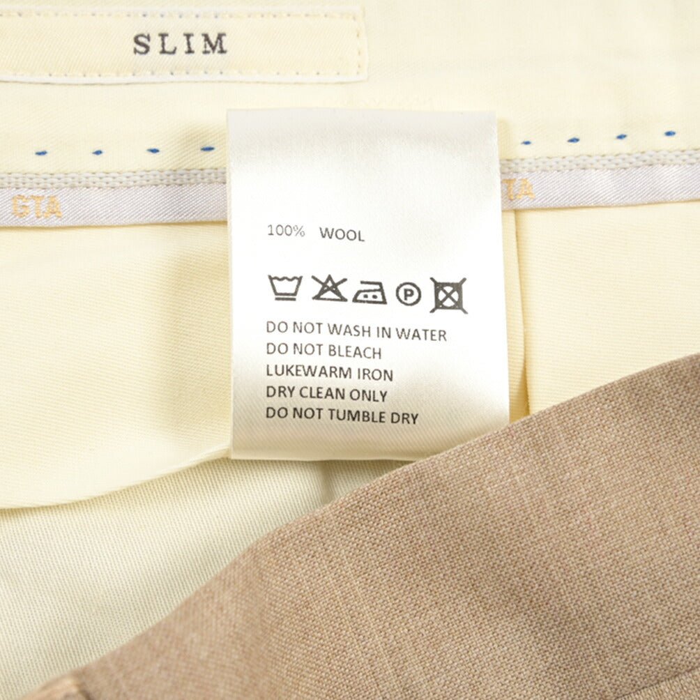 SALE｜GTA “772 L” ウール100% ワンタックスラックス / SLIM FIT ベージュ 48 | GUARDAROBA MILANO OFFICIAL STORE