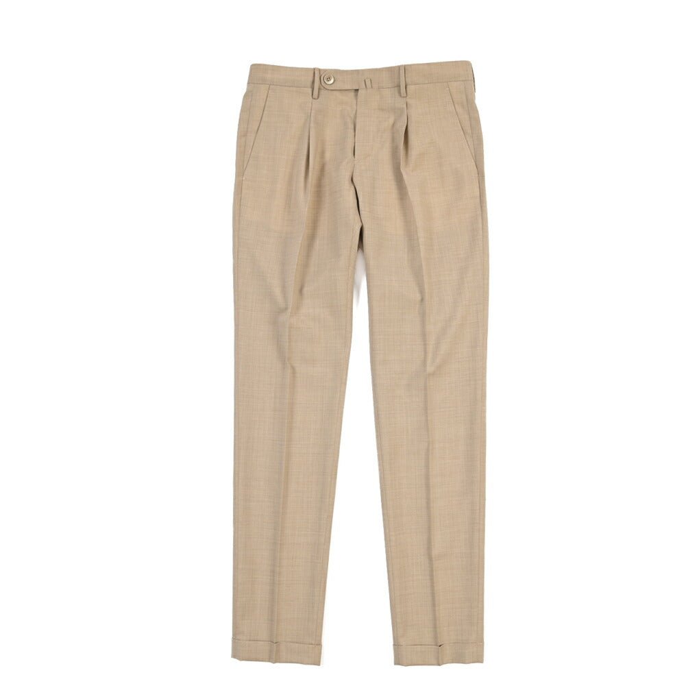 SALE｜GTA “772 L” ウール100% ワンタックスラックス / SLIM FIT ベージュ 48 | GUARDAROBA MILANO OFFICIAL STORE