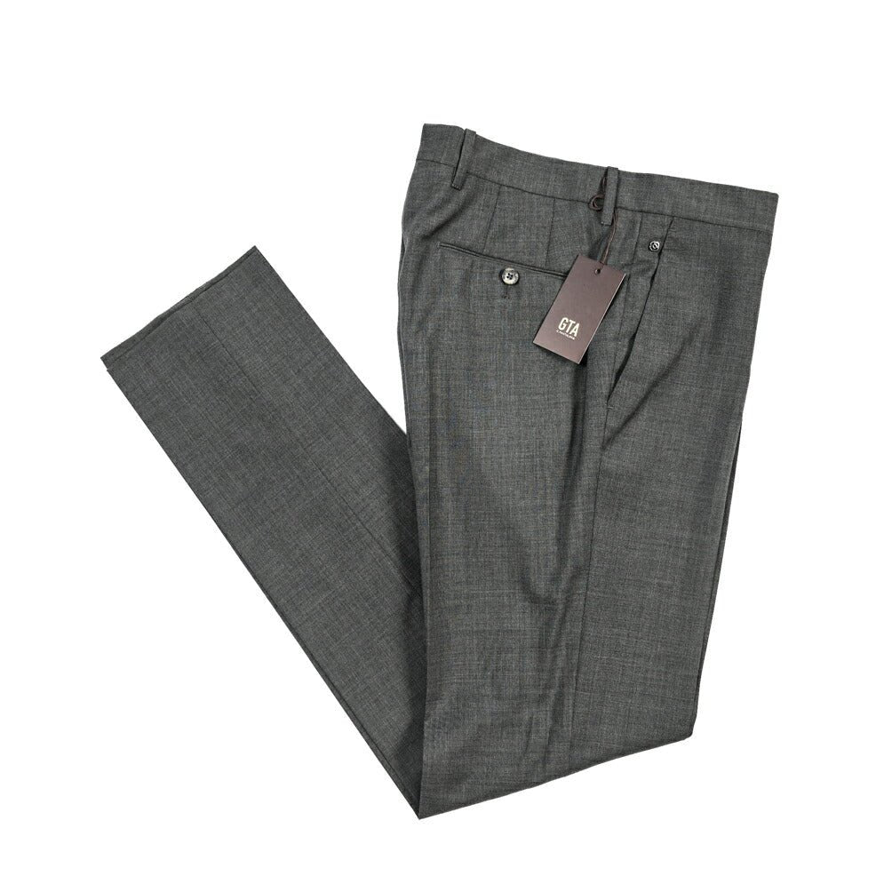 SALE｜GTA “800 G SL” ウール100% ノータックスラックス / SLIM FIT ダークグレー 48 | GUARDAROBA MILANO OFFICIAL STORE