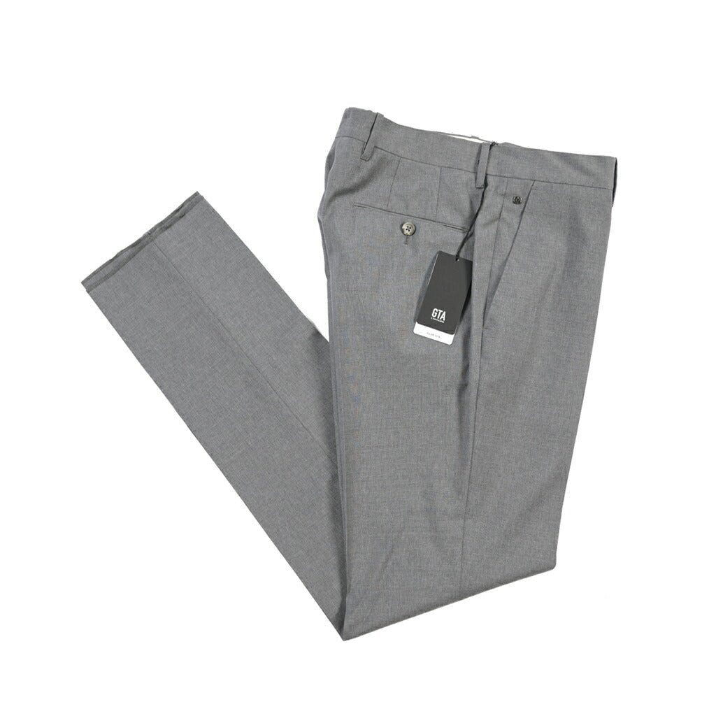 SALE｜GTA “800 G SL” ウール100% ノータックスラックス / SLIM FIT グレー 46 | GUARDAROBA MILANO OFFICIAL STORE