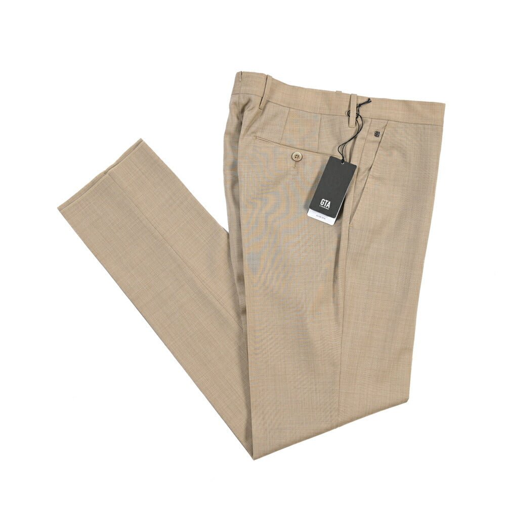 SALE｜GTA “800 G SL” ウール100% ノータックスラックス / SLIM FIT ベージュ 46 | GUARDAROBA MILANO OFFICIAL STORE