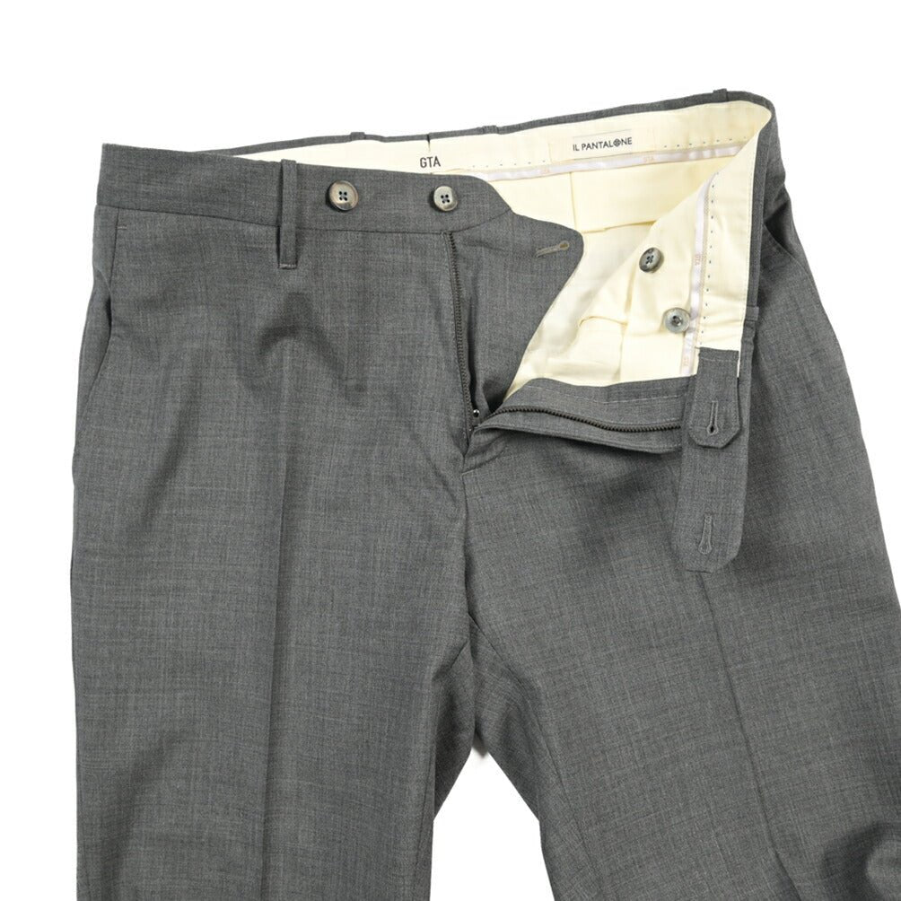 SALE｜GTA “800 SL” ウール100% ノータックスラックス / SLIM FIT グレー 46 | GUARDAROBA MILANO OFFICIAL STORE