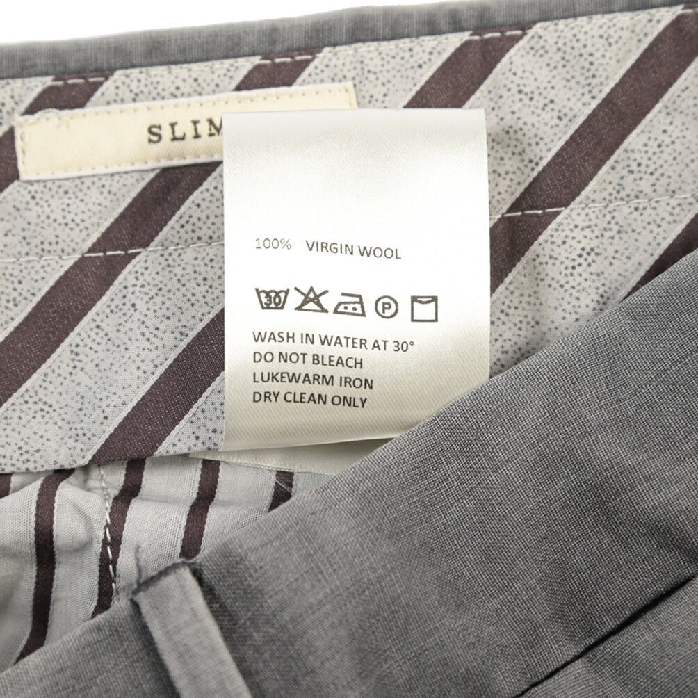 SALE｜GTA “800 SL” ヴァージンウール100% ノータックスラックス / SLIM FIT グレー 48 | GUARDAROBA MILANO OFFICIAL STORE