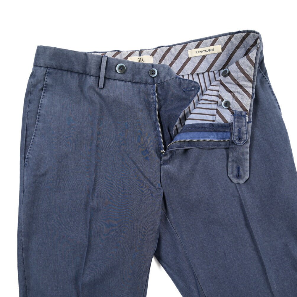 SALE｜GTA “800 SL” ヴァージンウール100% ノータックスラックス / SLIM FIT ネイビー 50 | GUARDAROBA MILANO OFFICIAL STORE