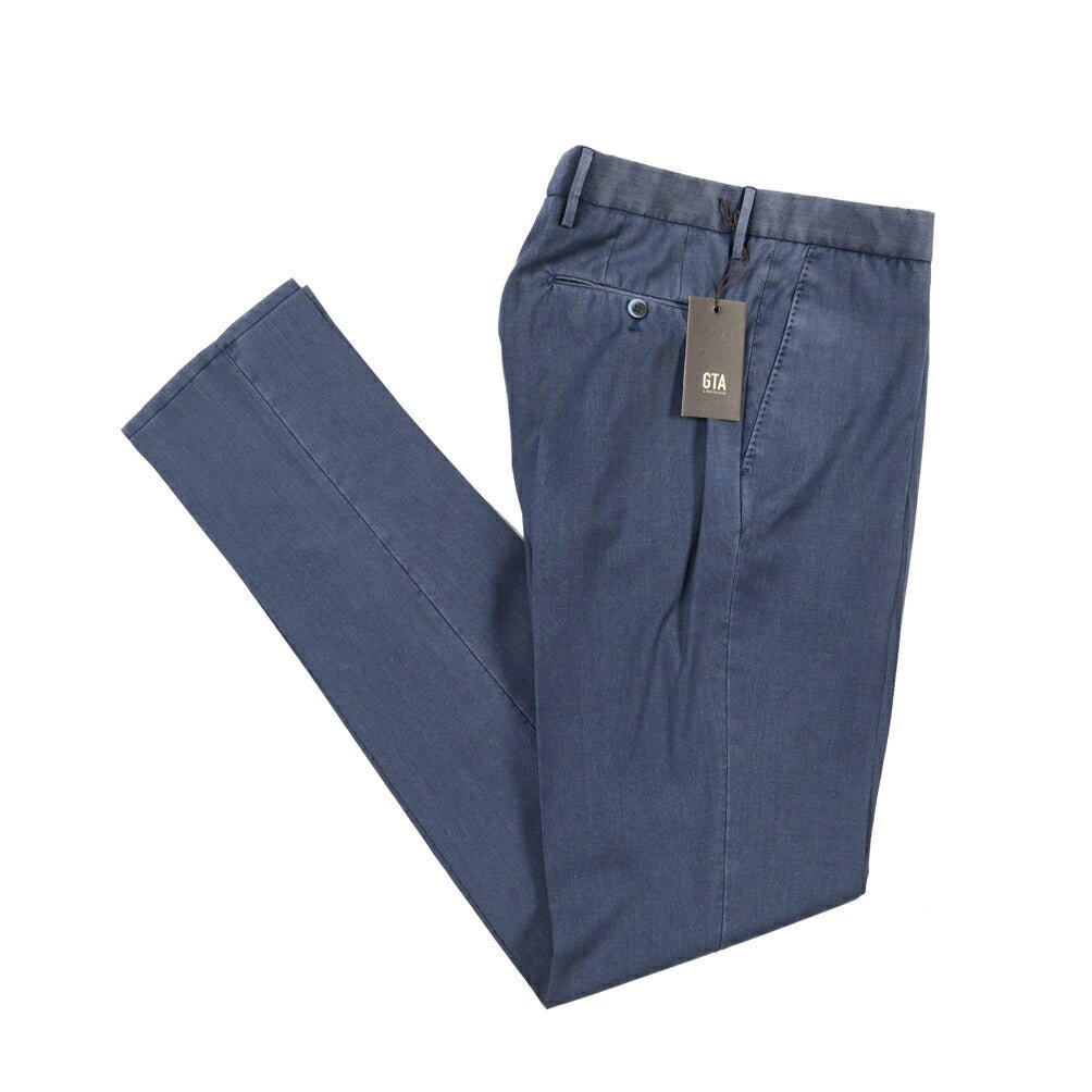 SALE｜GTA “800 SL” ヴァージンウール100% ノータックスラックス / SLIM FIT ネイビー 50 | GUARDAROBA MILANO OFFICIAL STORE
