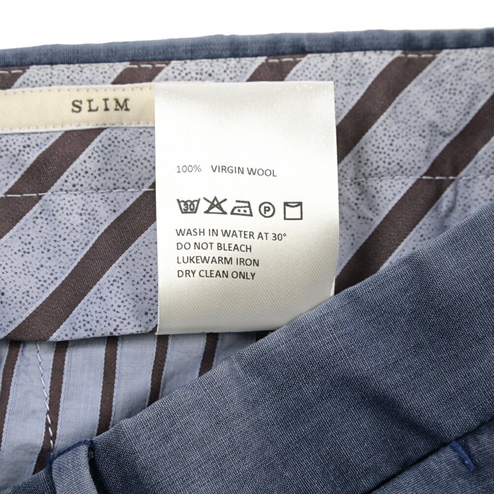 SALE｜GTA “800 SL” ヴァージンウール100% ノータックスラックス / SLIM FIT ネイビー 50 | GUARDAROBA MILANO OFFICIAL STORE