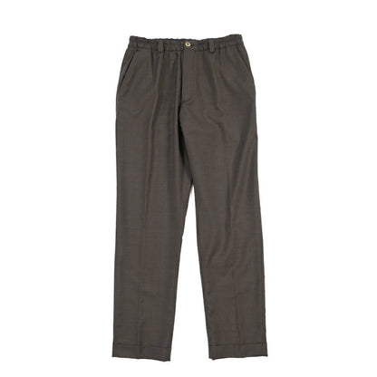 SALE｜GTA “ALFIO” ヴァージンウール100% ウエストバンド付きイージースラックス / SLIM FIT ブラウン 44 | GUARDAROBA MILANO OFFICIAL STORE