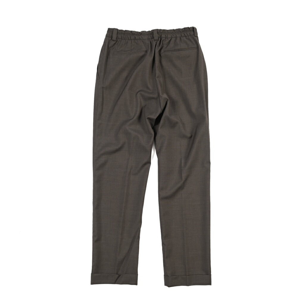 SALE｜GTA “ALFIO” ヴァージンウール100% ウエストバンド付きイージースラックス / SLIM FIT ブラウン 44 | GUARDAROBA MILANO OFFICIAL STORE
