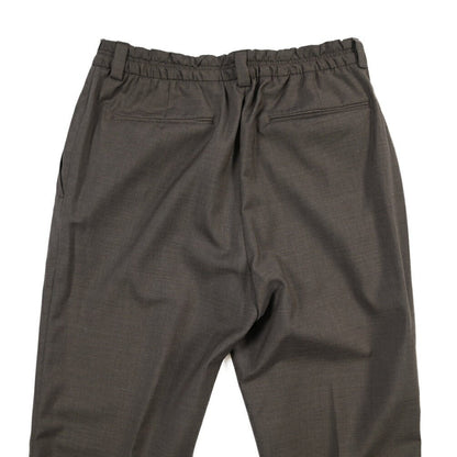SALE｜GTA “ALFIO” ヴァージンウール100% ウエストバンド付きイージースラックス / SLIM FIT ブラウン 44 | GUARDAROBA MILANO OFFICIAL STORE