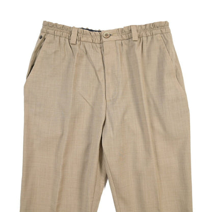 SALE｜GTA “ALFIO” ヴァージンウール100% ウエストバンド付きイージースラックス / SLIM FIT ベージュ 44 | GUARDAROBA MILANO OFFICIAL STORE