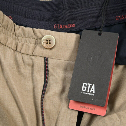 SALE｜GTA “ALFIO” ヴァージンウール100% ウエストバンド付きイージースラックス / SLIM FIT ベージュ 44 | GUARDAROBA MILANO OFFICIAL STORE