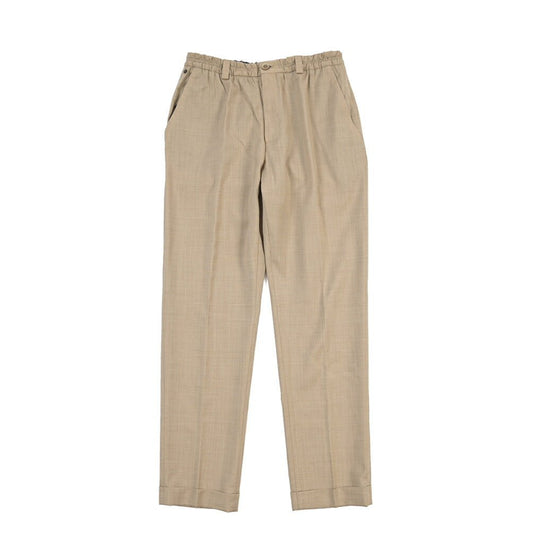 SALE｜GTA “ALFIO” ヴァージンウール100% ウエストバンド付きイージースラックス / SLIM FIT ベージュ 44 | GUARDAROBA MILANO OFFICIAL STORE