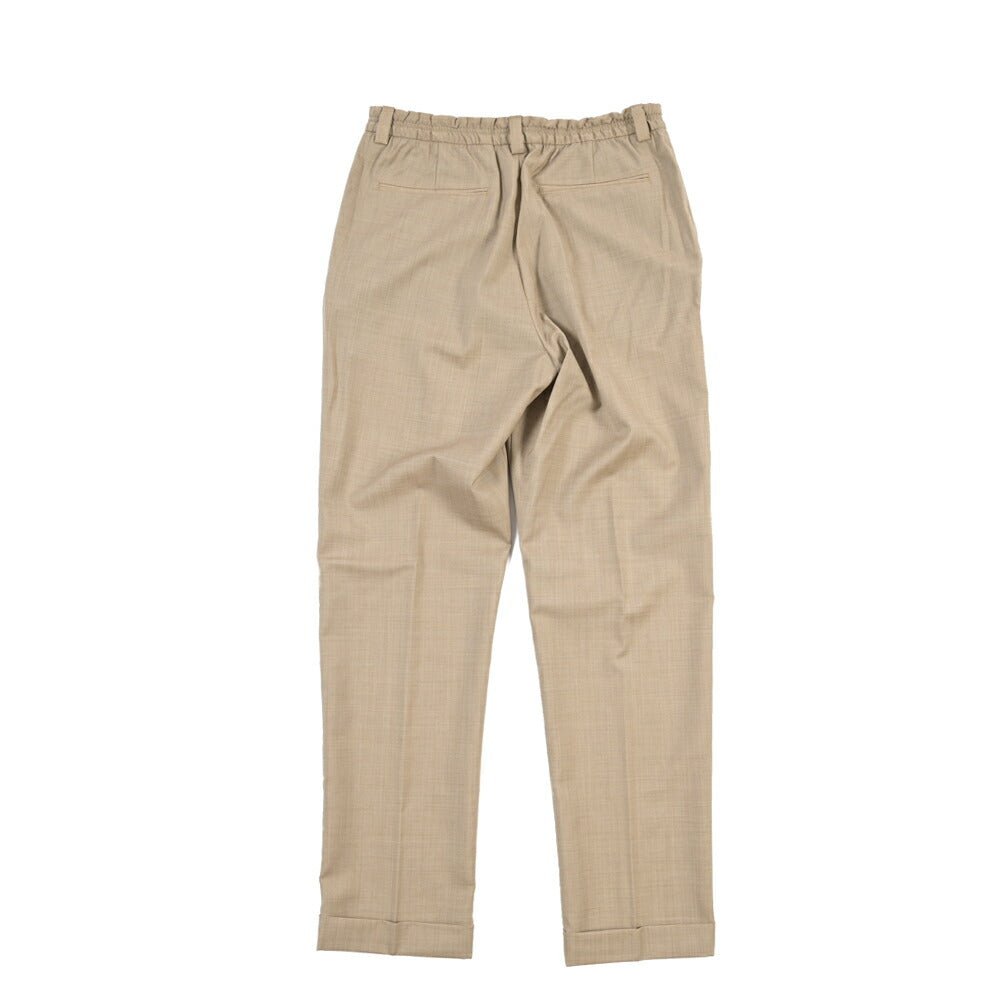 SALE｜GTA “ALFIO” ヴァージンウール100% ウエストバンド付きイージースラックス / SLIM FIT ベージュ 44 | GUARDAROBA MILANO OFFICIAL STORE
