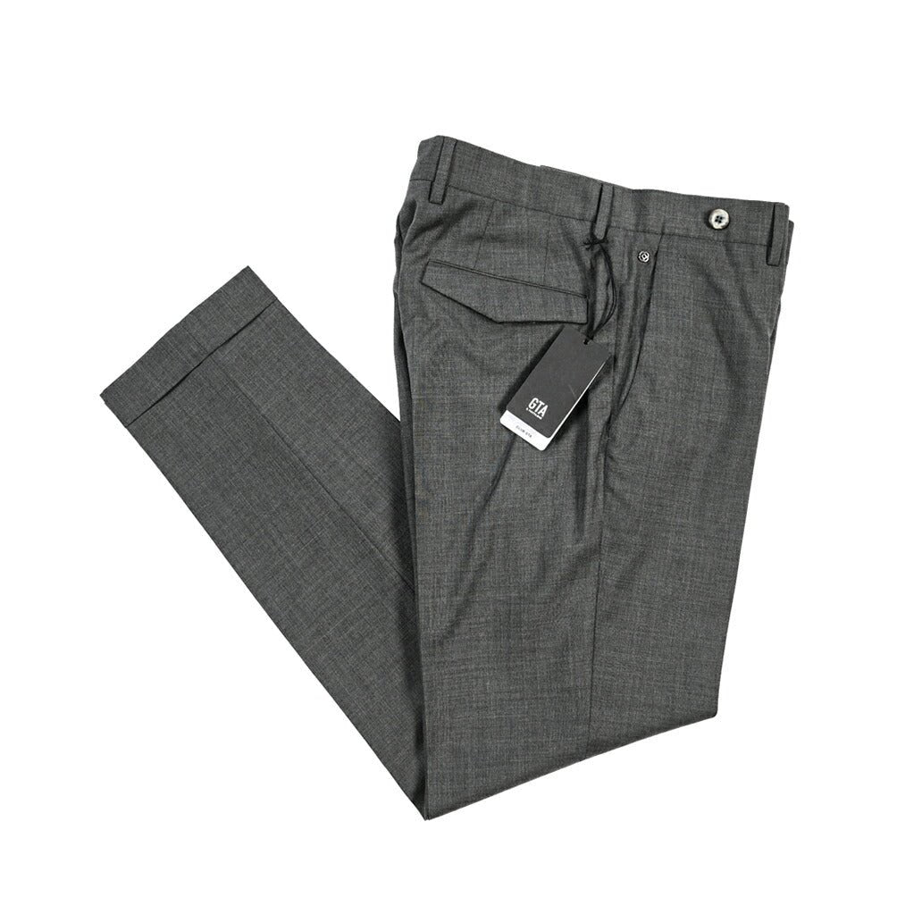 SALE｜GTA “BARRY” ウール100% ノータックスラックス / SLIM FIT グレー 46 | GUARDAROBA MILANO OFFICIAL STORE