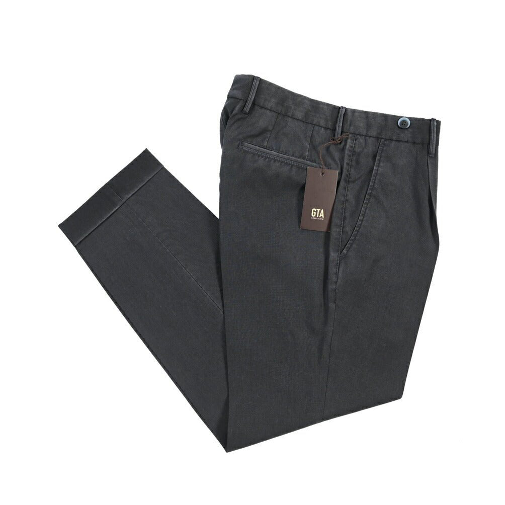 SALE｜GTA “BYRON” ヴァージンウール100% ワンタックスラックス / SLIM FIT ネイビー 46 | GUARDAROBA MILANO OFFICIAL STORE