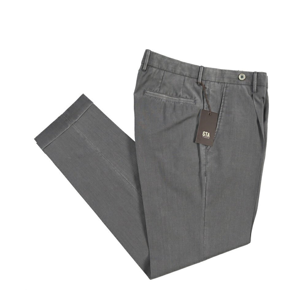 SALE｜GTA “BYRON” ヴァージンウール100% ワンタックスラックス / SLIM FIT グレー 46 | GUARDAROBA MILANO OFFICIAL STORE