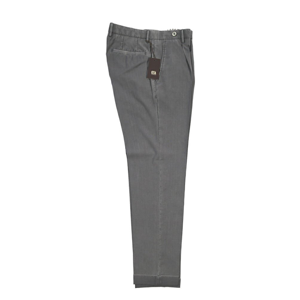 SALE｜GTA “BYRON” ヴァージンウール100% ワンタックスラックス / SLIM FIT グレー 46 | GUARDAROBA MILANO OFFICIAL STORE