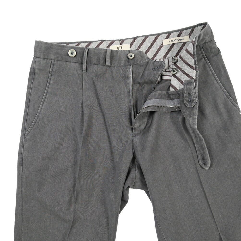 SALE｜GTA “BYRON” ヴァージンウール100% ワンタックスラックス / SLIM FIT グレー 46 | GUARDAROBA MILANO OFFICIAL STORE