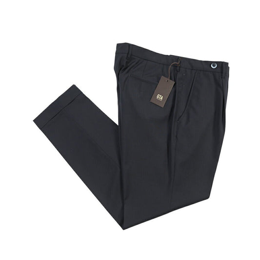 SALE｜GTA “BYRON” ウール100% ワンタックスラックス / SLIM FIT ネイビー 52 | GUARDAROBA MILANO OFFICIAL STORE
