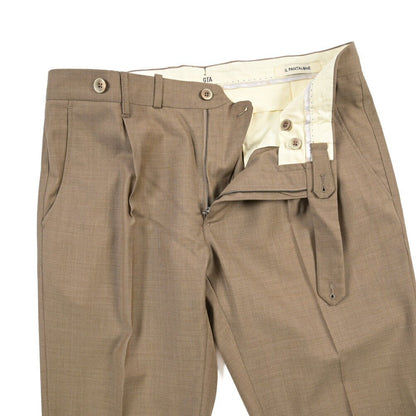 SALE｜GTA “BYRON” ウール100% ワンタックスラックス / SLIM FIT ライトブラウン 48 | GUARDAROBA MILANO OFFICIAL STORE