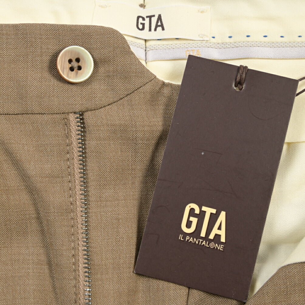 SALE｜GTA “BYRON” ウール100% ワンタックスラックス / SLIM FIT ライトブラウン 48 | GUARDAROBA MILANO OFFICIAL STORE