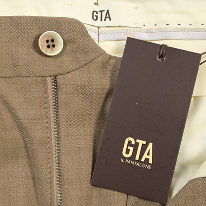 SALE｜GTA “BYRON” ウール100% ワンタックスラックス / SLIM FIT ライトブラウン 48 | GUARDAROBA MILANO OFFICIAL STORE