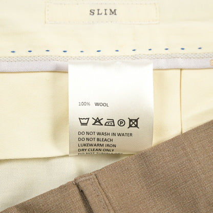 SALE｜GTA “BYRON” ウール100% ワンタックスラックス / SLIM FIT ライトブラウン 48 | GUARDAROBA MILANO OFFICIAL STORE