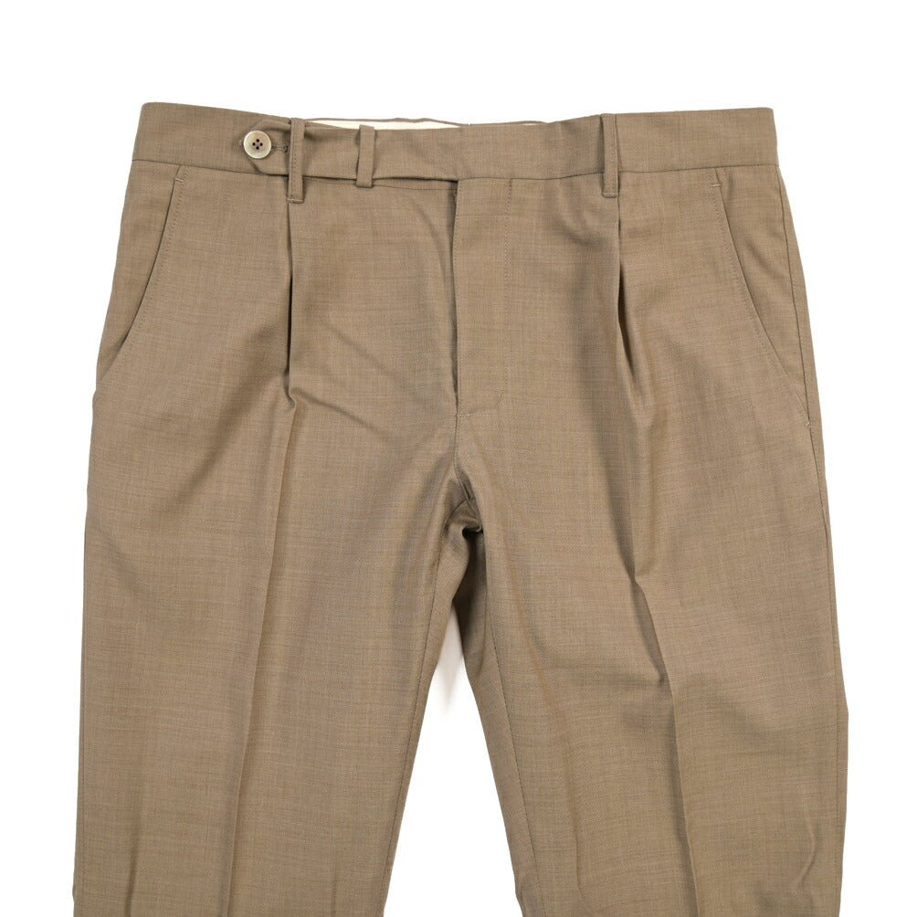 SALE｜GTA “BYRON” ウール100% ワンタックスラックス / SLIM FIT ライトブラウン 48 | GUARDAROBA MILANO OFFICIAL STORE
