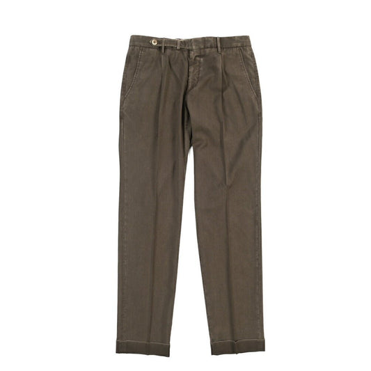 SALE｜GTA “BYRON” ヴァージンウール100% ワンタックスラックス / SLIM FIT ダークブラウン 48 | GUARDAROBA MILANO OFFICIAL STORE