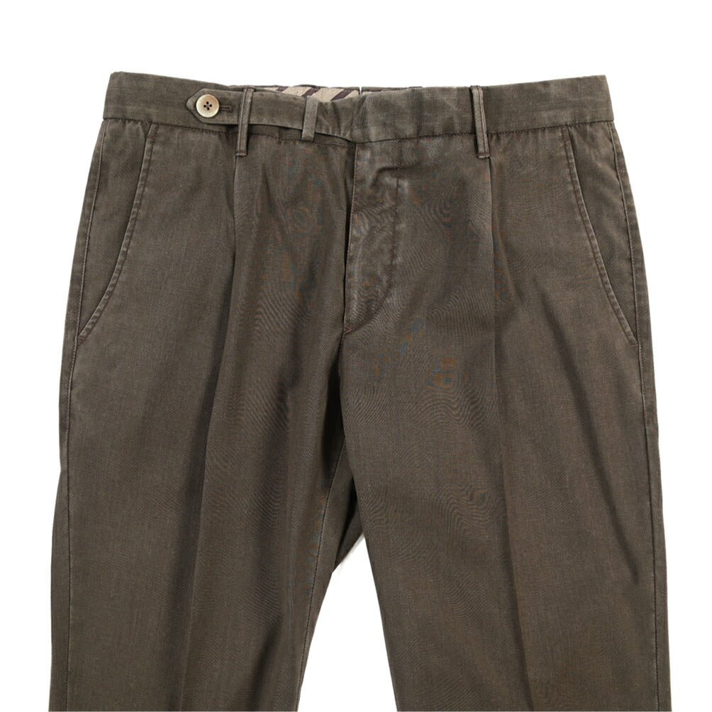SALE｜GTA “BYRON” ヴァージンウール100% ワンタックスラックス / SLIM FIT ダークブラウン 48 | GUARDAROBA MILANO OFFICIAL STORE