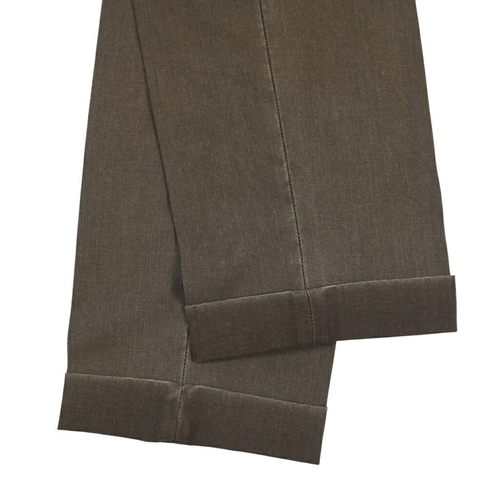 SALE｜GTA “BYRON” ヴァージンウール100% ワンタックスラックス / SLIM FIT ダークブラウン 48 | GUARDAROBA MILANO OFFICIAL STORE
