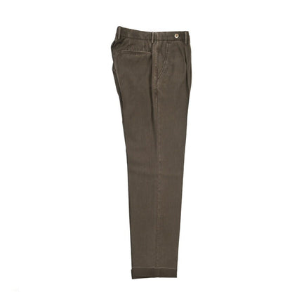 SALE｜GTA “BYRON” ヴァージンウール100% ワンタックスラックス / SLIM FIT ダークブラウン 48 | GUARDAROBA MILANO OFFICIAL STORE