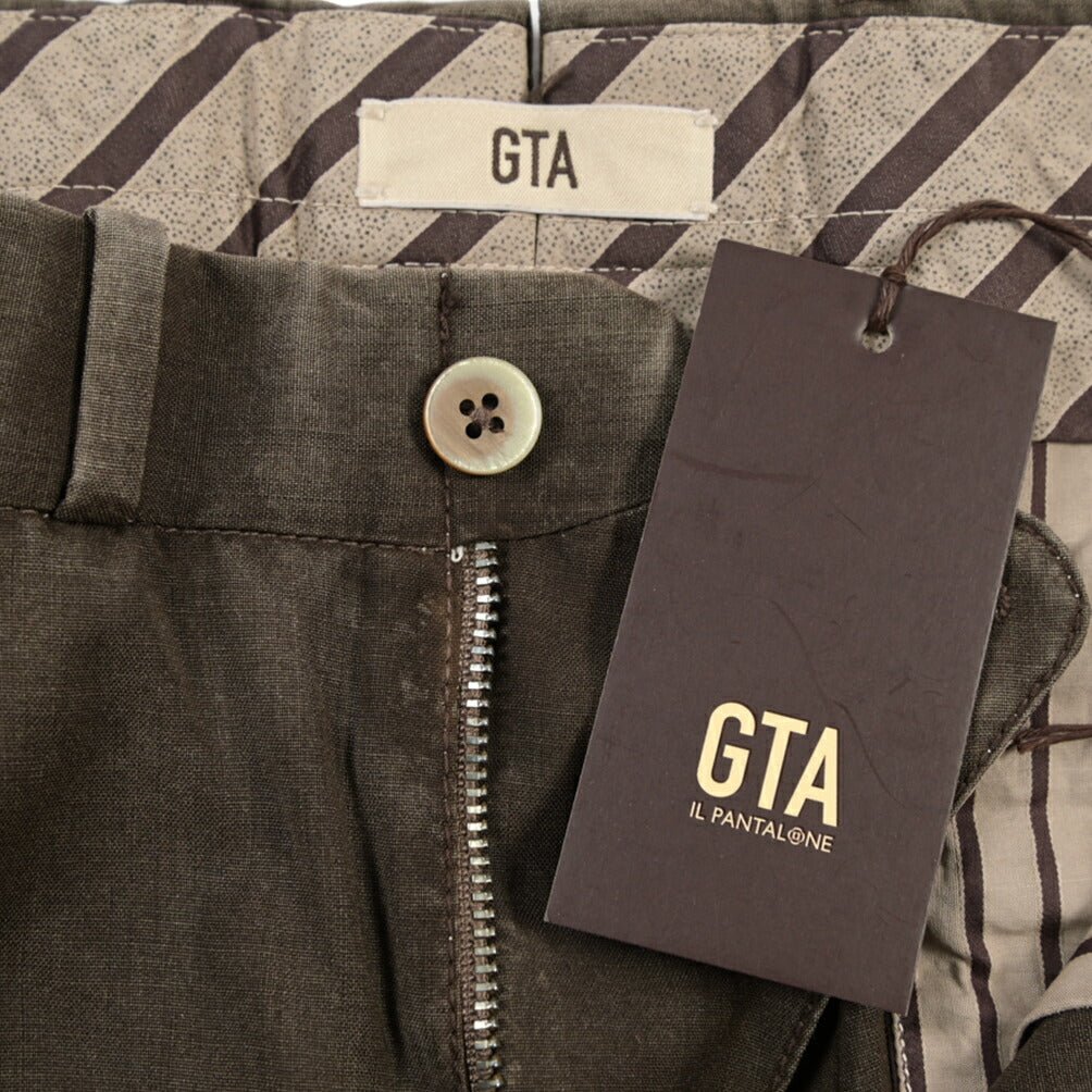 SALE｜GTA “BYRON” ヴァージンウール100% ワンタックスラックス / SLIM FIT ダークブラウン 48 | GUARDAROBA MILANO OFFICIAL STORE