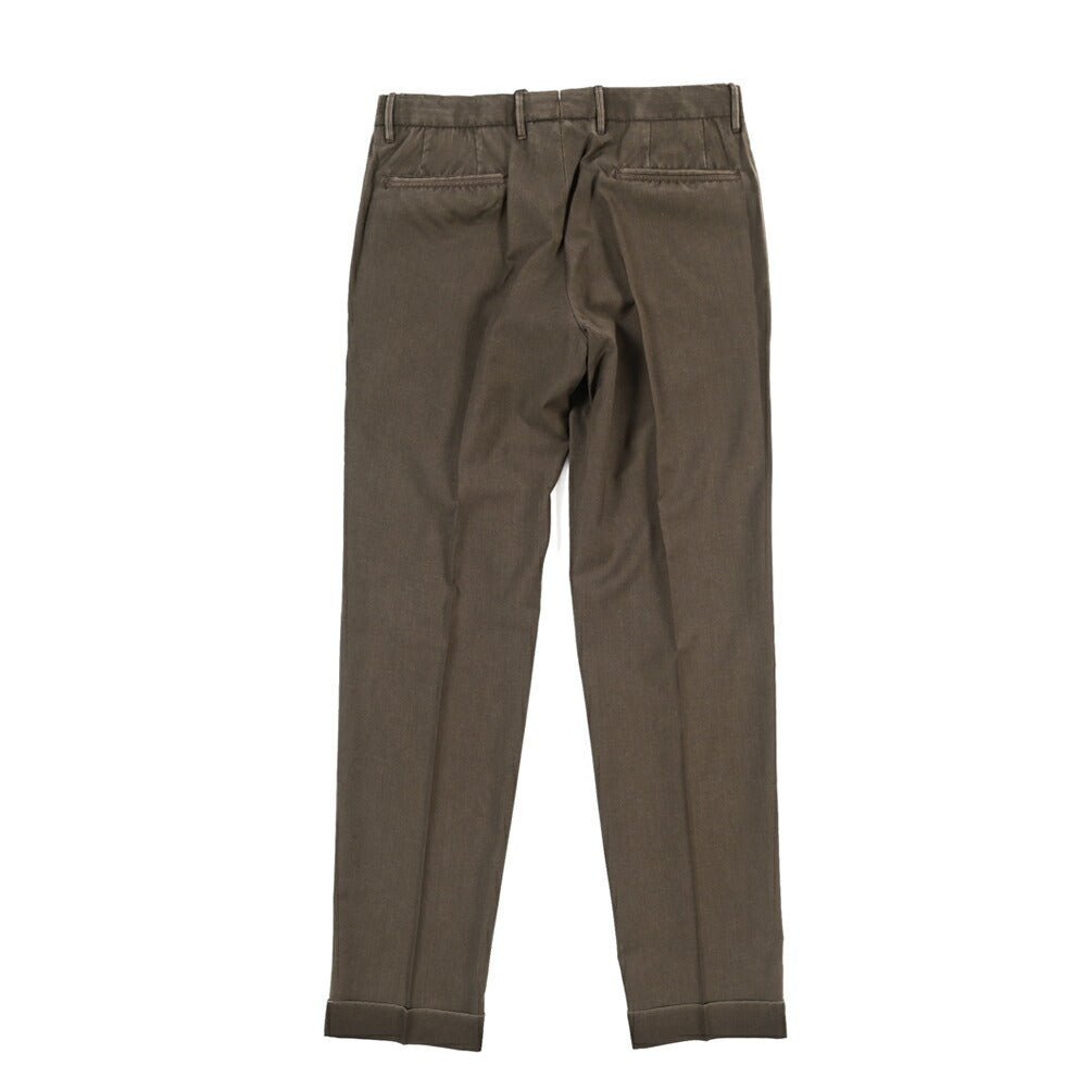 SALE｜GTA “BYRON” ヴァージンウール100% ワンタックスラックス / SLIM FIT ダークブラウン 48 | GUARDAROBA MILANO OFFICIAL STORE