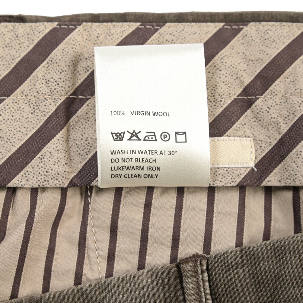 SALE｜GTA “BYRON” ヴァージンウール100% ワンタックスラックス / SLIM FIT ダークブラウン 48 | GUARDAROBA MILANO OFFICIAL STORE