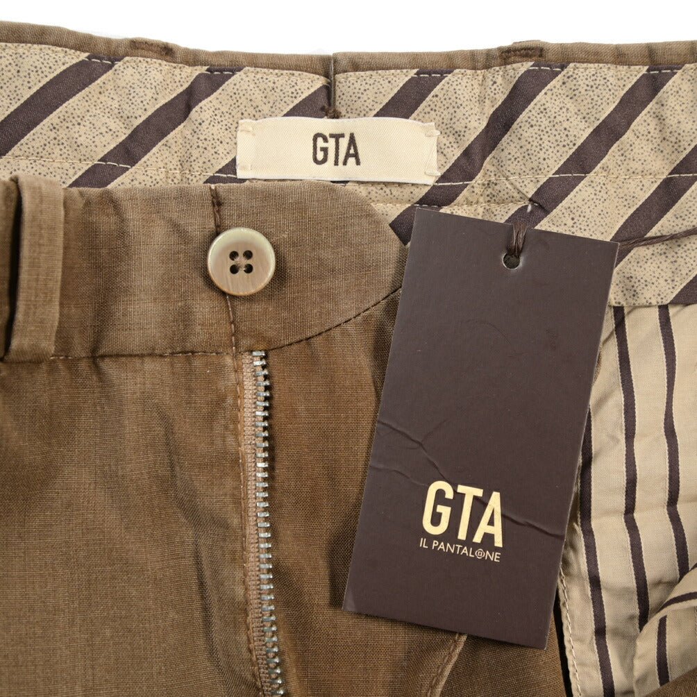 SALE｜GTA “BYRON” ヴァージンウール100% ワンタックスラックス / SLIM FIT ブラウン 50 | GUARDAROBA MILANO OFFICIAL STORE