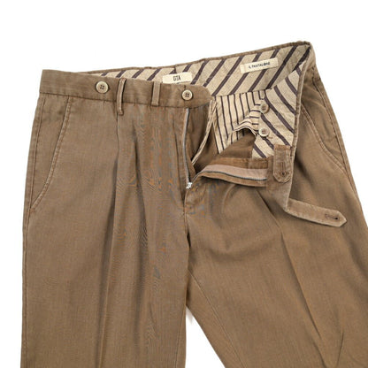 SALE｜GTA “BYRON” ヴァージンウール100% ワンタックスラックス / SLIM FIT ブラウン 50 | GUARDAROBA MILANO OFFICIAL STORE