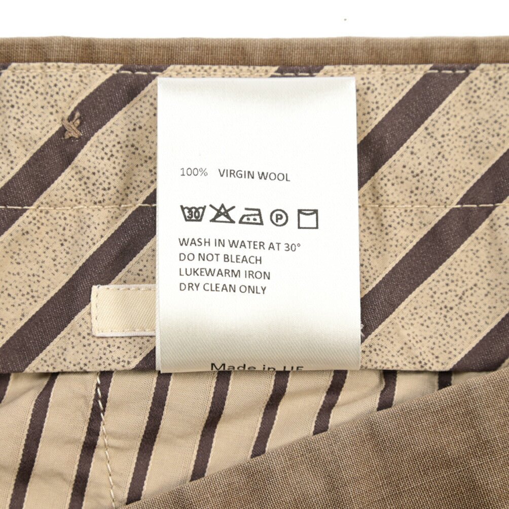 SALE｜GTA “BYRON” ヴァージンウール100% ワンタックスラックス / SLIM FIT ブラウン 50 | GUARDAROBA MILANO OFFICIAL STORE
