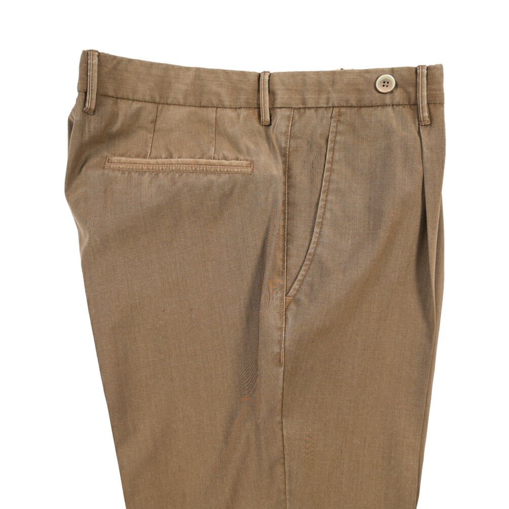 SALE｜GTA “BYRON” ヴァージンウール100% ワンタックスラックス / SLIM FIT ブラウン 50 | GUARDAROBA MILANO OFFICIAL STORE
