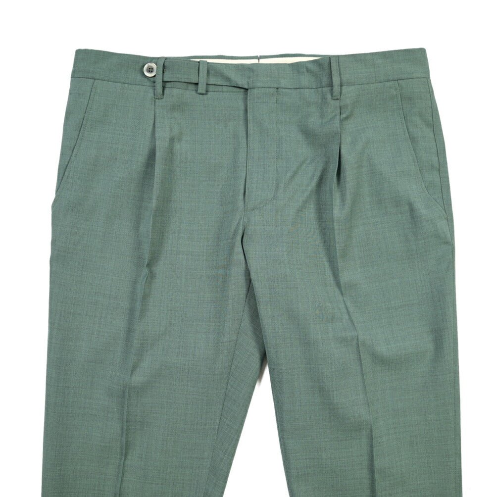 SALE｜GTA “BYRON” ウールヴァージンウール100% ワンタックスラックス / SLIM FIT グリーン 44 | GUARDAROBA MILANO OFFICIAL STORE