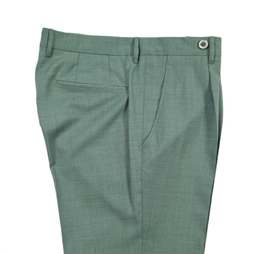 SALE｜GTA “BYRON” ウールヴァージンウール100% ワンタックスラックス / SLIM FIT グリーン 44 | GUARDAROBA MILANO OFFICIAL STORE