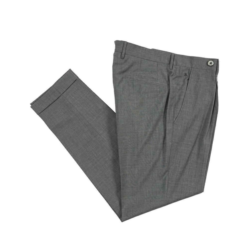 SALE｜GTA “BYRON C” ウール100% ワンタックスラックス / SLIM FIT グレー 46 | GUARDAROBA MILANO OFFICIAL STORE