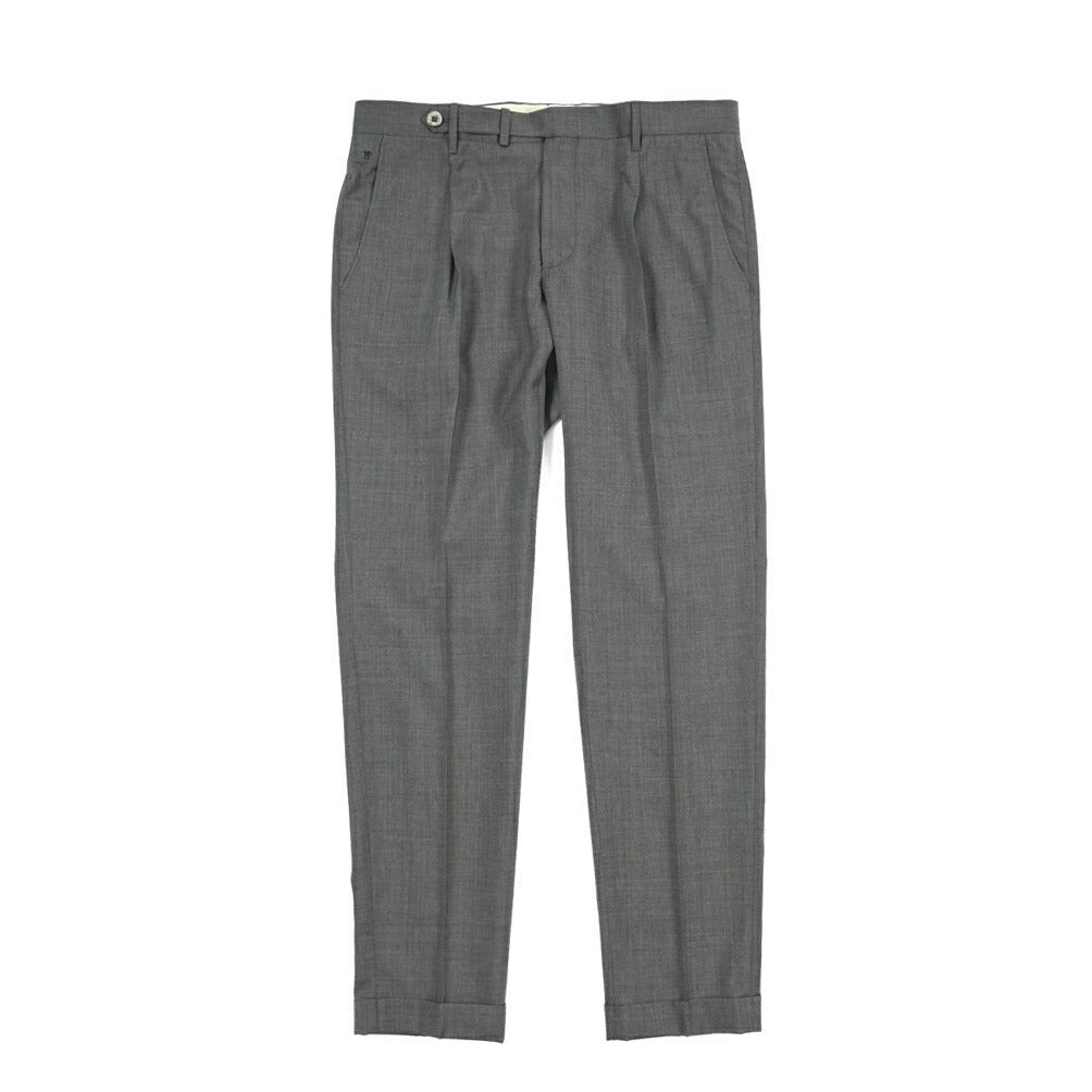 SALE｜GTA “BYRON C” ウール100% ワンタックスラックス / SLIM FIT グレー 46 | GUARDAROBA MILANO OFFICIAL STORE