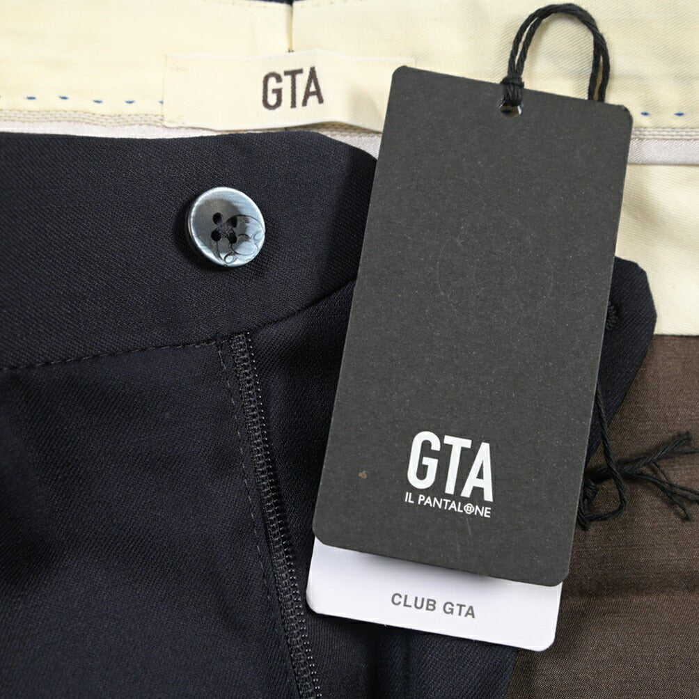 SALE｜GTA “BYRON C” ストレッチウール ワンタックスラックス / SLIM FIT ネイビー 48 | GUARDAROBA MILANO OFFICIAL STORE