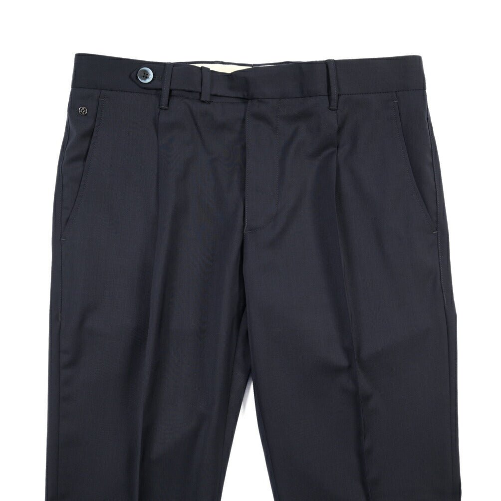 SALE｜GTA “BYRON C” ストレッチウール ワンタックスラックス / SLIM FIT ネイビー 48 | GUARDAROBA MILANO OFFICIAL STORE