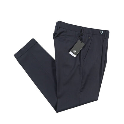 SALE｜GTA “BYRON C” ストレッチウール ワンタックスラックス / SLIM FIT ネイビー 48 | GUARDAROBA MILANO OFFICIAL STORE