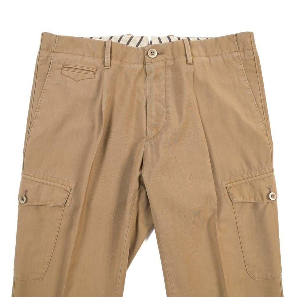 SALE｜GTA “BYRON CARGO DE” ヴァージンウール100% ワンタックカーゴパンツ / SLIM FIT ブラウン 48 | GUARDAROBA MILANO OFFICIAL STORE