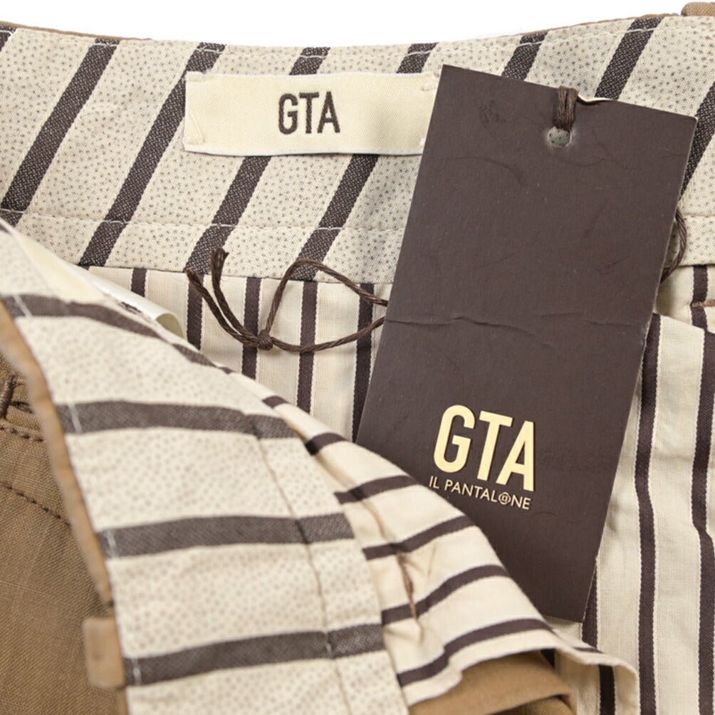 SALE｜GTA “BYRON CARGO DE” ヴァージンウール100% ワンタックカーゴパンツ / SLIM FIT ブラウン 48 | GUARDAROBA MILANO OFFICIAL STORE