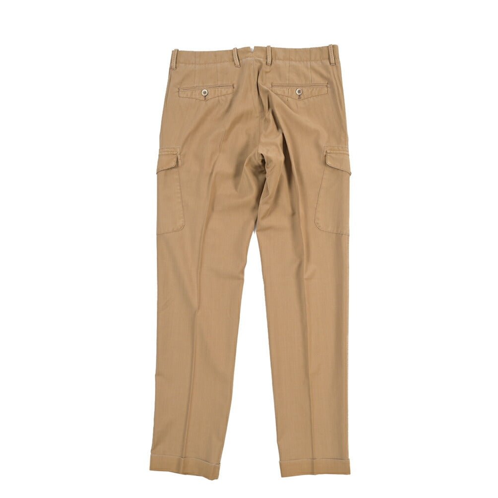 SALE｜GTA “BYRON CARGO DE” ヴァージンウール100% ワンタックカーゴパンツ / SLIM FIT ブラウン 48 | GUARDAROBA MILANO OFFICIAL STORE